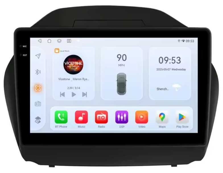 Мултимедия 10″ Android 14 за HYUNDAI TUCSON 2 IX35 CARPLAY навигация RDS DSP GPS