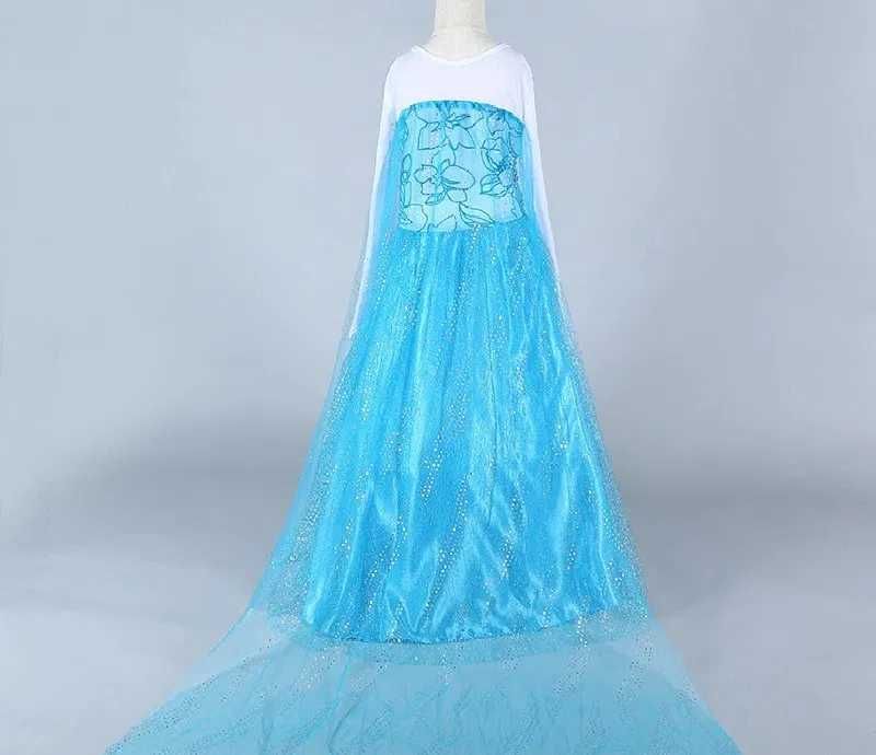 Rochie rochita Frozen NOUA Elsa cu trena 2 3 4 5 6,7,8,9 10 ani
