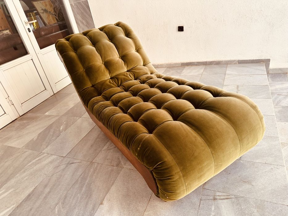 Дизайнерска лежанка Chaise Longue – арт деко / постмодерн / кадифе