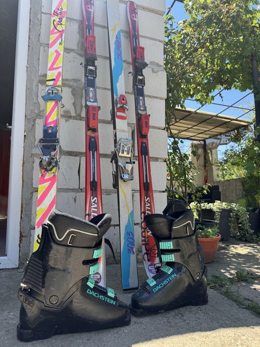 3 perechi de Schiuri Salomon ski / Hagan / Duret iarna + Winter Clăpari Dachstein – Stare Bună