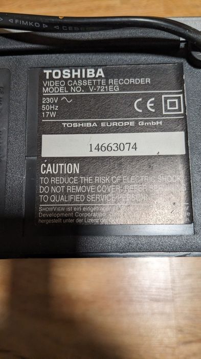 Video Casette Recorder Toshiba model V-721EG