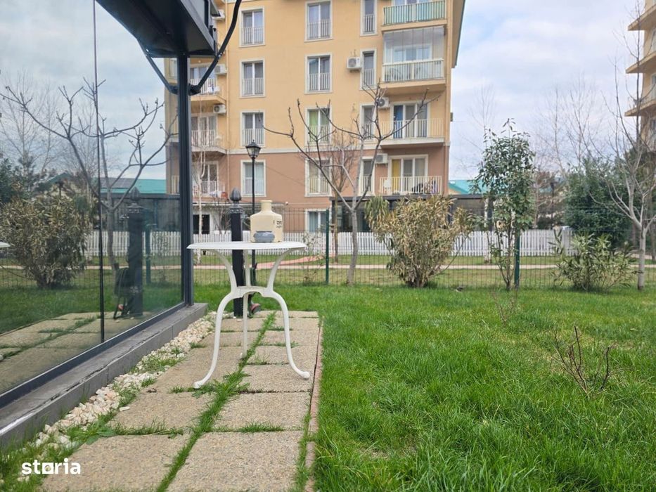 COSMOPOLIS - Apartament cu 2 camere si gradina, mobilat si utilat.