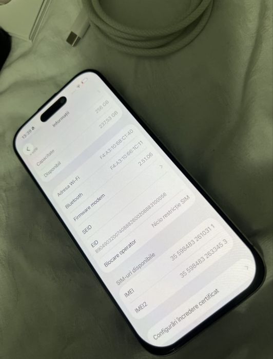 Preț FIX azi  Iphone 16 Pro 256 GB 8 huse incluse/cablu cadou