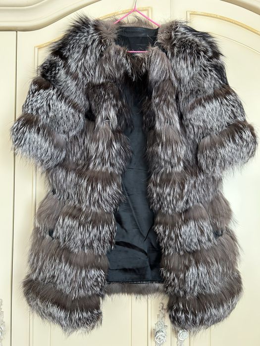 Шуба полушубок чернобурка