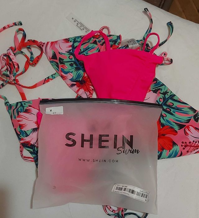 Бански розов на цветя от шейн (нов)