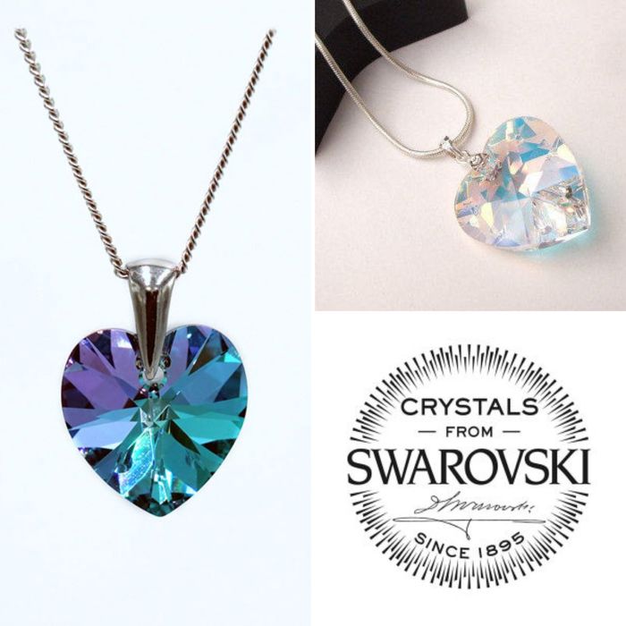 Комплект колие и обеци Swarovski, кристали Сваровски,  подарък за жена