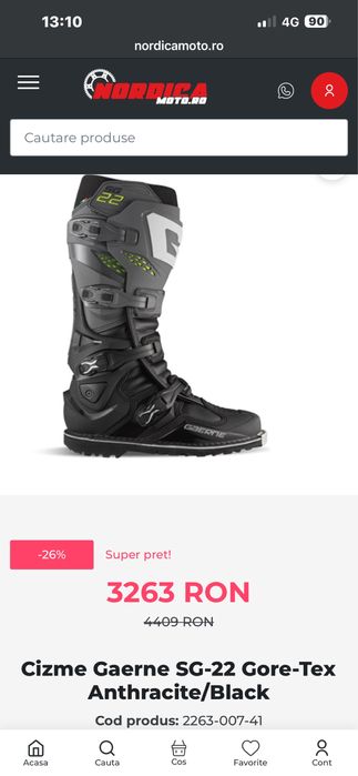 Cizme Gaerne SG-22 Gore-Tex Anthracite/Black