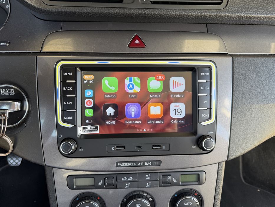 Navigatie cu lumini ambientale VW Sear Skoda - Carplay si Android Auto Wireless