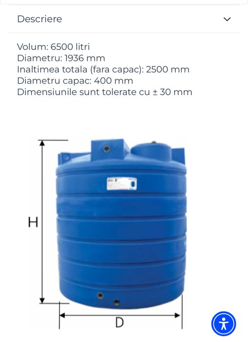 Vand bazin valrom 6500l