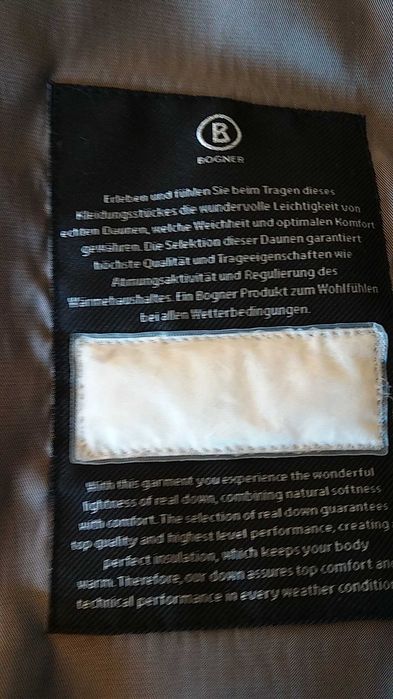 Geaca Bogner marimea 54(XL) barbateasca