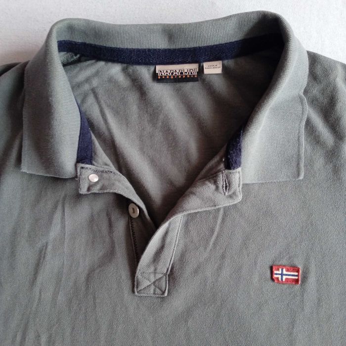 !%!ИЗГОДНО!%! КАТО НОВ NAPAPIJRI 2-3XL Polo-Shirt 100% оригинален поло-шърт тениска с яка Напапири