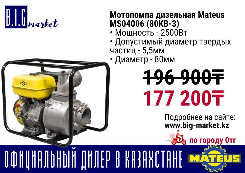 Мотопомпа MATEUS с гарантией