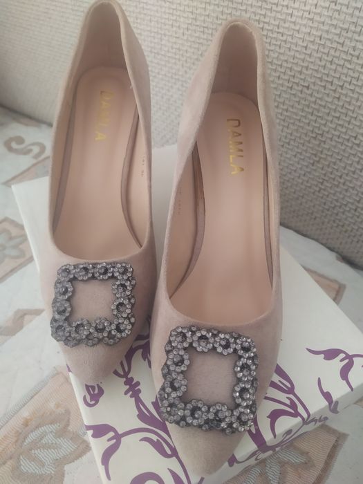 Туфли замшевые, беж