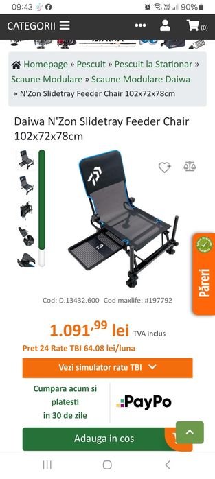 Vînd  scaun  daiwa n zon  Feeder