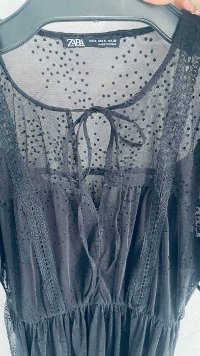 Зара черная длинная платье