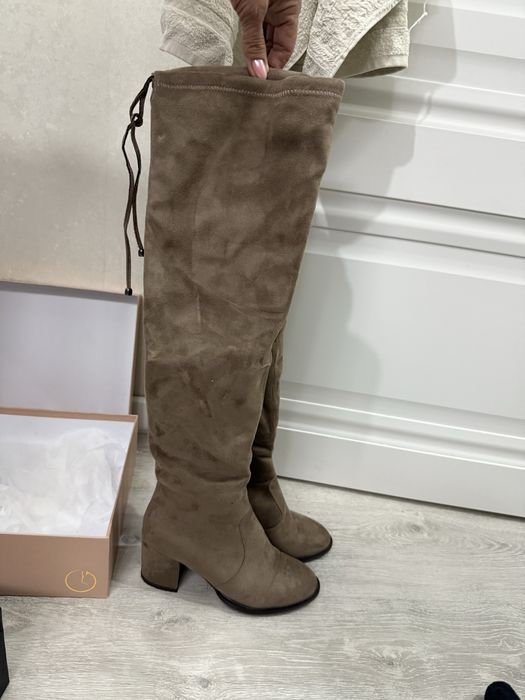 Замшевые ботфорды