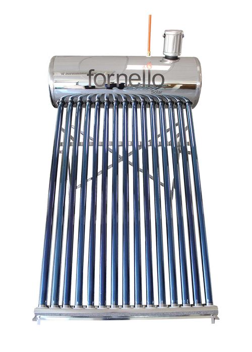 Panou solar nepresurizat Fornello, rezervor inox 150 litri, 18 tuburi
