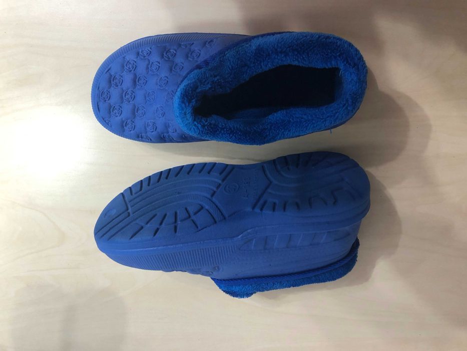 Papuci de casa, galosi, saboti imblaniti, albastru, marimea 37