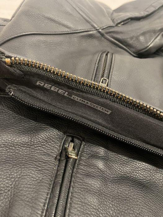 Geaca de piele moto, Rebelhorn Runner II, M, cu protectii.