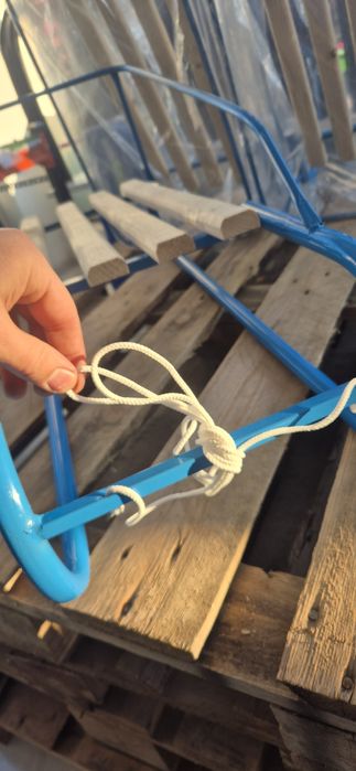 Метална детска шейна синя