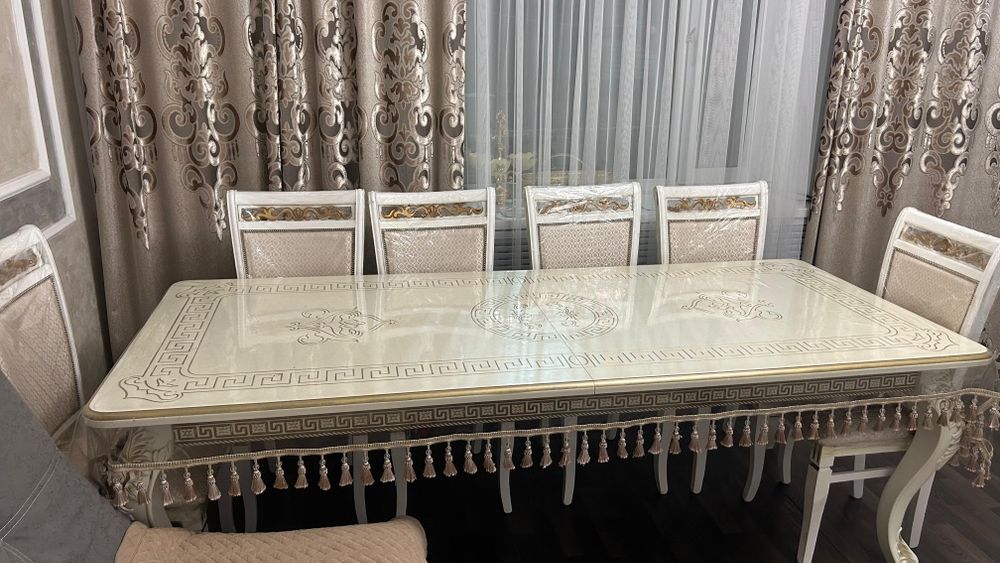 Стол со стульями (8 стульев) из дуба