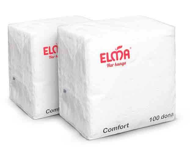 Бумажные салфетки Elma, 28×28 см, 100 штук