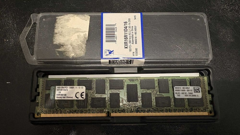 Memorie RAM Kingston Technology KVR16R11D4/16G RAM 16 GB 1600 MHz DDR3