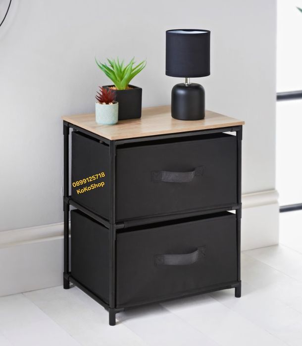 Етажерка с текстилни кутии-40x30x47.5 см./нощно шкафче/