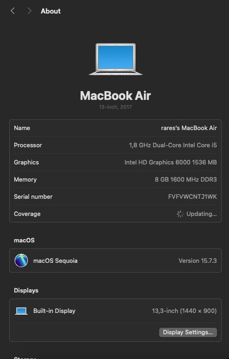 Macbook Air 13” 2017 i5