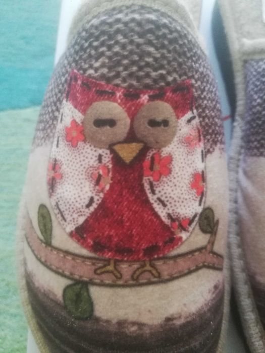 Красиви топли домашни чехли с бухалче, НОВИ, 37 номер