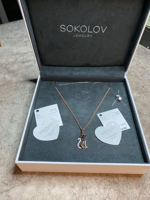 Золотая цепочка с подвеской Sokolov, цепь из золота