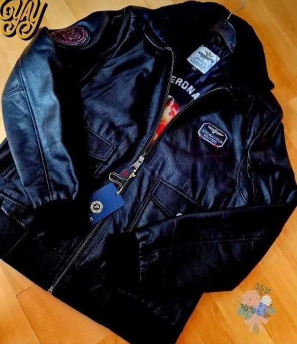 Geaca Aeronautica Militare (tip aviator),piele naturala 100%