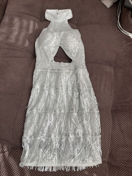 Рокля със сребристи пайети размер С-М