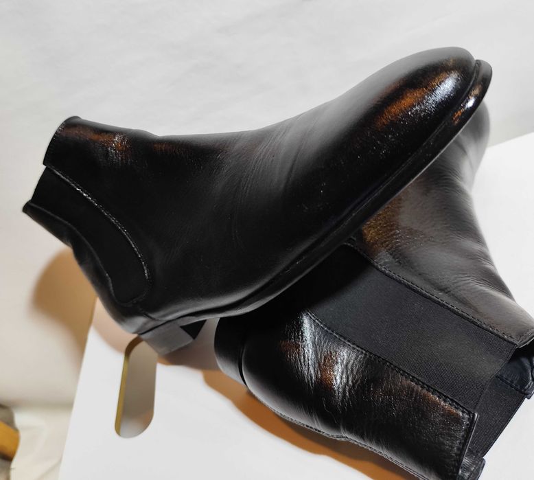 Ghete chelesea 43 plain toe ZARA piele naturala moale negru