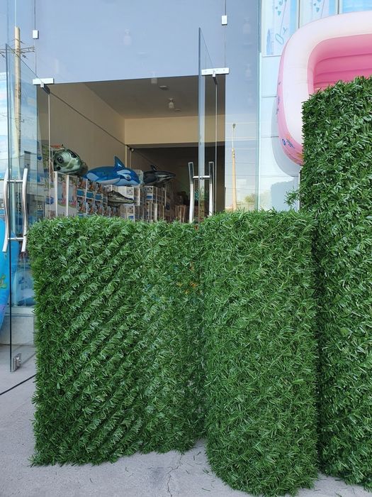 Фасад газон зелёный