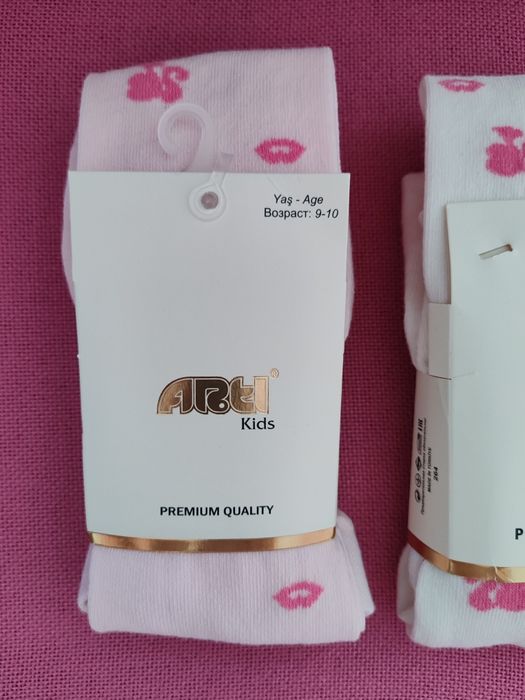 Детски памучни чорапогащници Барби и с фиба за коса