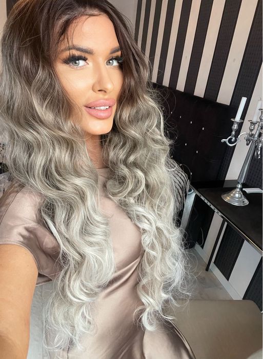 Peruca lunga  blonda balayage   volum bogat