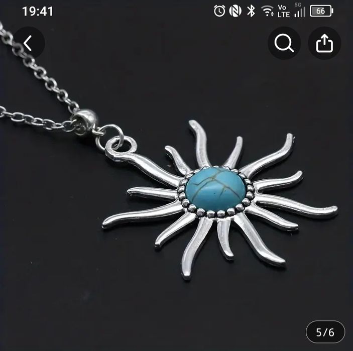 Пъстър комплект-Обеци Плюс Колие Комплект бижута в бохо стил, изработе