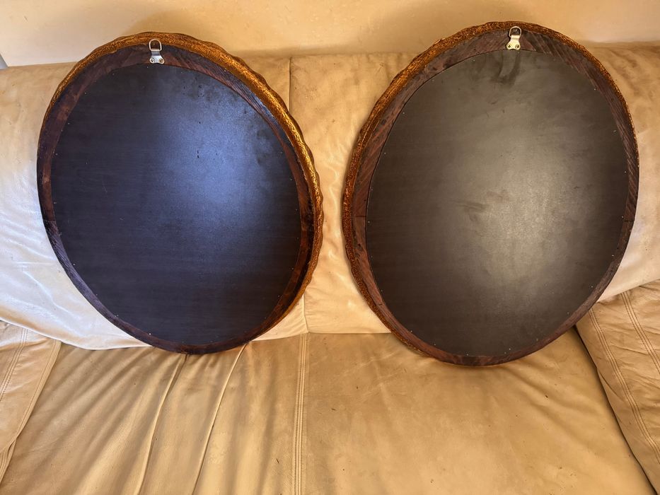 SUPERBE !!!-Set DOUA OGLIZI VENETIENE Stil Baroc Rococo-Vechime Peste 110 ANI cu FOITA de AUR de 24K