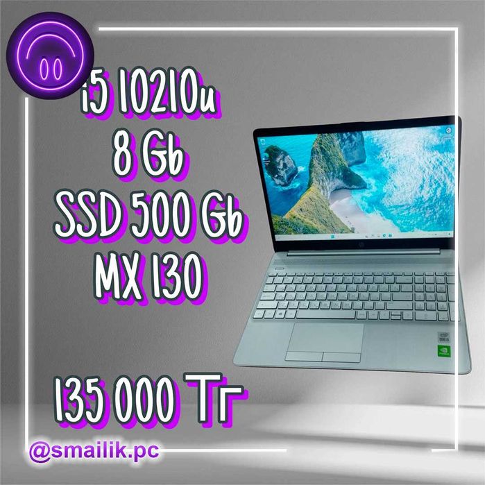 HP i5 10210U\8 Gb\SSD 512\MX 130\Алматы