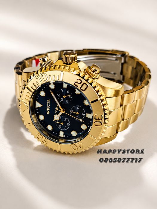 INVICTA Grand Diver Gold blue dial 47 mm, Инвикта нов мъжки часовник