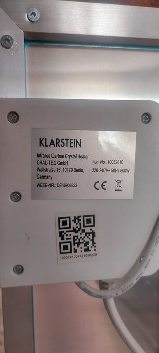 Panou radiant cu infraroșu Alb Klarstein