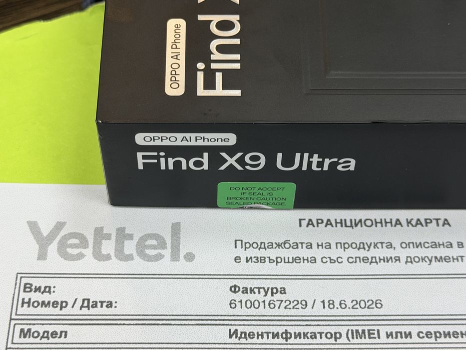 ***КАТО НОВ 512GB Oppo Find X9 Ultra Yettel Гаранция до 2029 г. Black