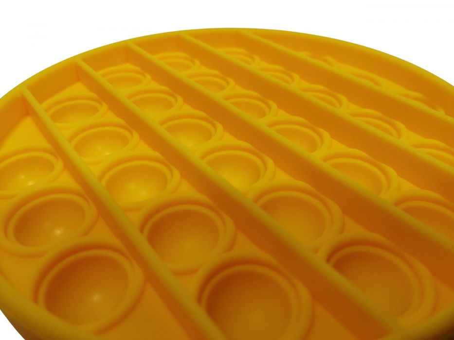 Jucarie antistres, Pop it, silicon, 13 cm, galben