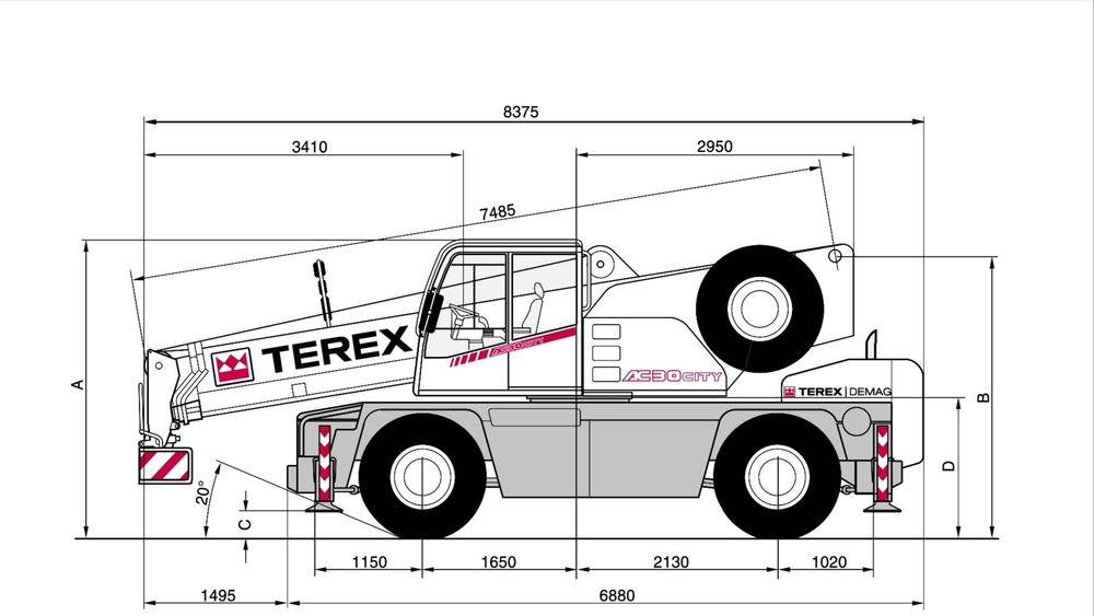 Terex Demag AC 30 City – 30 t, 25 + 33 m, 4×4×4, добра кондиция