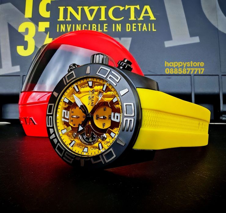 часовник INVICTA Pro Diver Yellow 50 mm, Инвикта нов