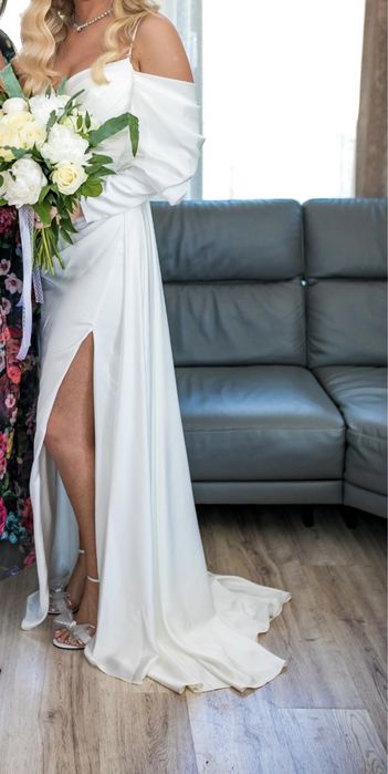 Rochie alba satin