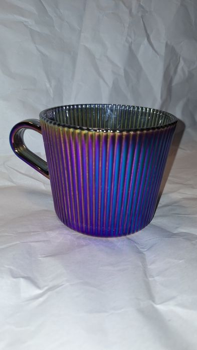 Cană din sticlă termorezistentă iridescentă