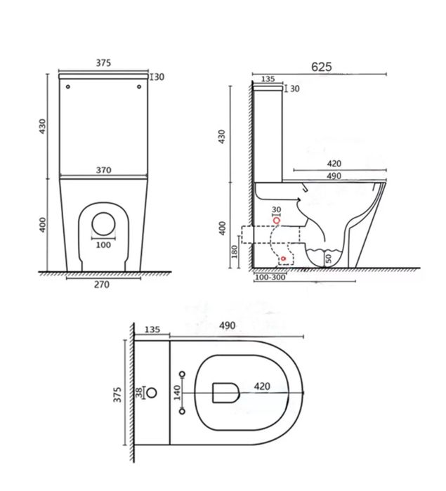 WC monobloc Leziter Paulo Rimless Nou, sigilat, cu garanție și factură