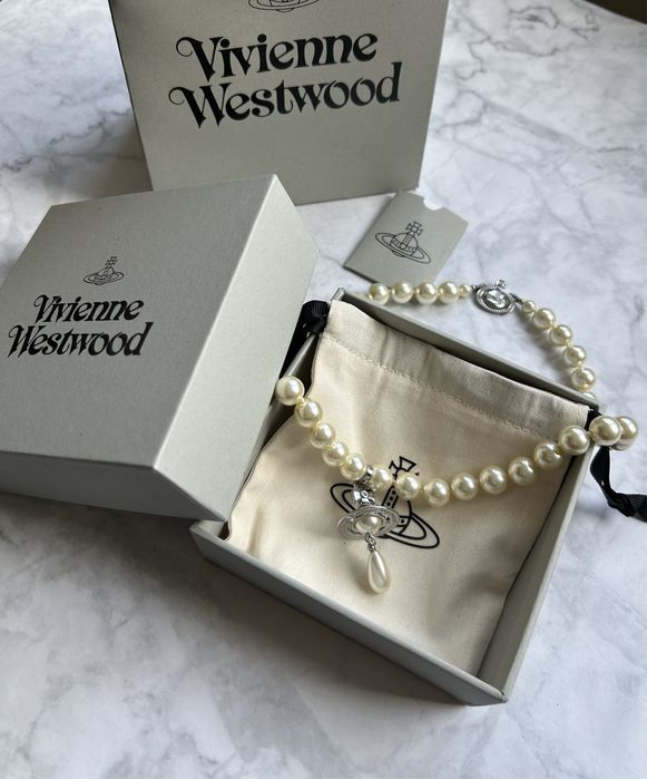 Vivienne Westwood - Колие “One Row Pearl Drop Choker”